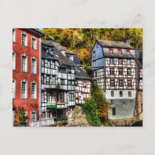Cartão Postal Aldeia Medieval Monschau na Alemanha