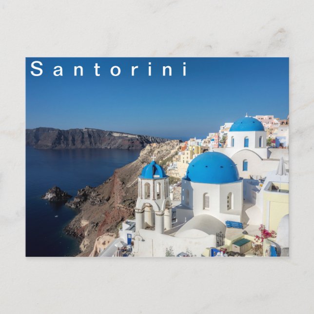 Cartão Postal Aldeia Oia em Santorini (Frente)