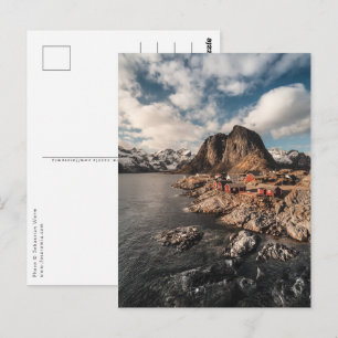 Cartão Postal Aldeia pesqueira Hamnoy Lofoten Noruega
