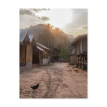 Aldeia Rural Riverside no rio Mekong, Laos