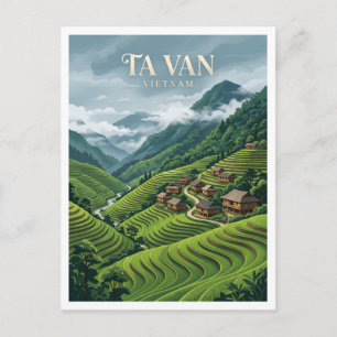 Cartão Postal Aldeia Ta Van Sapa Vietnã