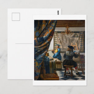 Cartão Postal Alegoria da Pintura   Johannes Vermeer  