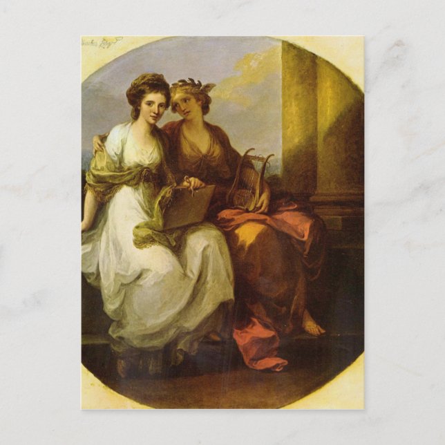 Cartão Postal Alegoria da poesia e música por Angelica Kauffman (Frente)