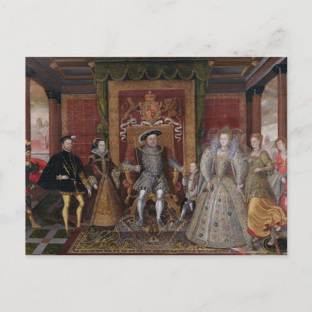Cartão Postal Alegoria da Sucessão Tudor: A Família de (Frente)