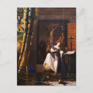 Cartão Postal Alegoria de fé por Johannes Vermeer