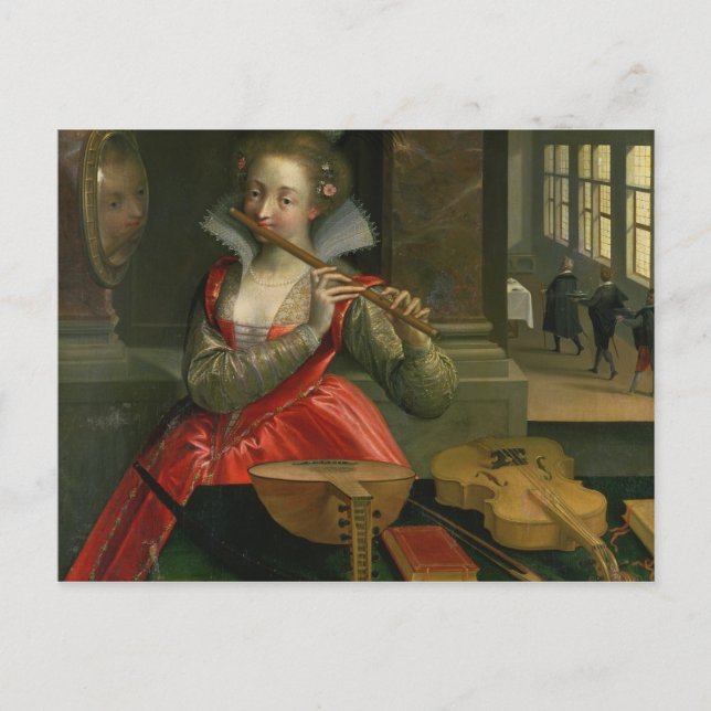 Cartão Postal Alegoria de música, c.1600 (Frente)