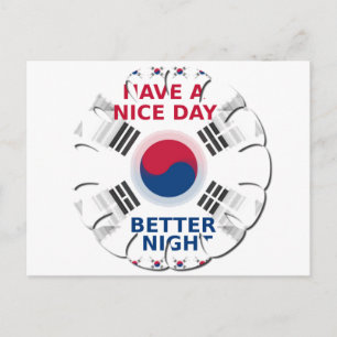Cartão Postal Alegre Arte de Desenho da Bandeira Coreana "Tenha