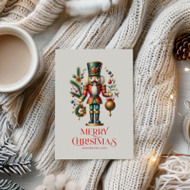 Cartão Postal Alegre quebra-nozes de Natal com foto personalizad