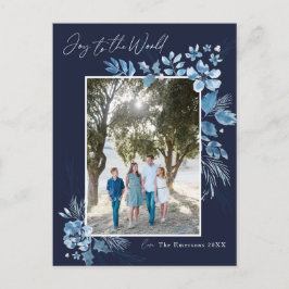 Cartão Postal Alegria ao Mundo Flor de Natal aquarela