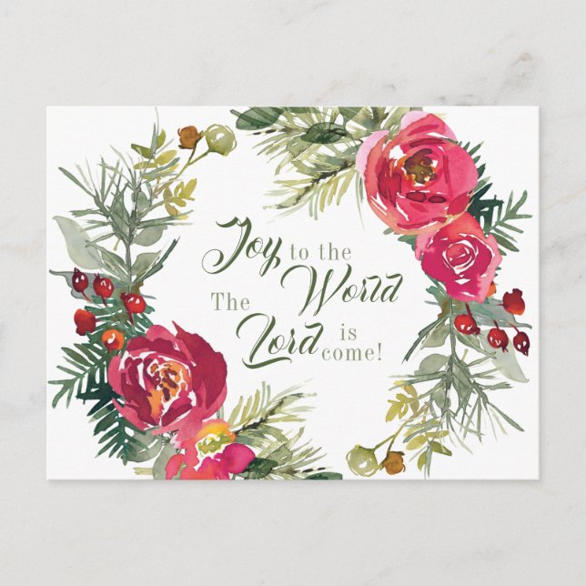 Cartão Postal Alegria ao mundo O Senhor vem, Natal (Frente)