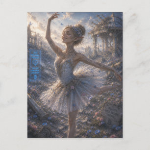 Cartão Postal Alegria / Bailarina / Campo de Flores