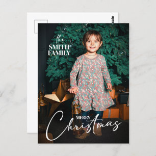 Cartão Postal Alegria Clássica Foto Feliz Natal Feriado Crianças