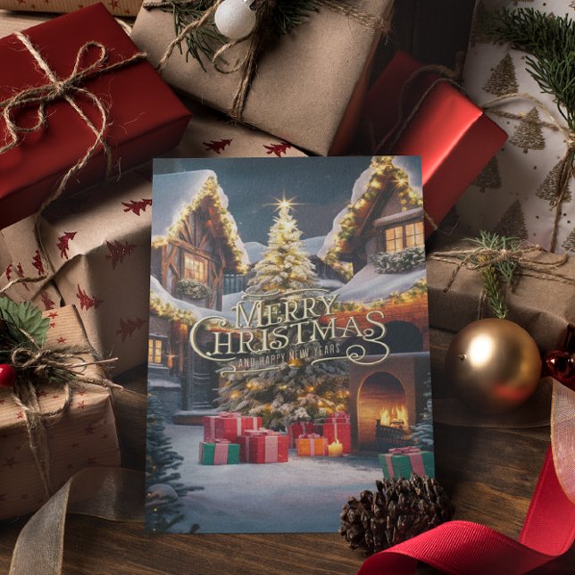 Cartão Postal Alegria Festiva: Presentes Enfeitam uma Casa  (Criador carregado)