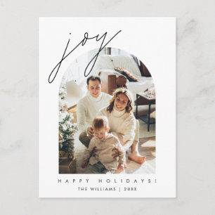 Cartão Postal Alegria, Foto de Família Feliz Natal Moderno Sobre