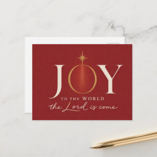Cartão Postal ALEGRIA PARA O MUNDO Natal Cristão