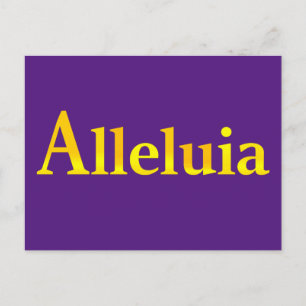 Cartão Postal Aleluia Mensagem de Páscoa Joy Dourada e Royal Blu