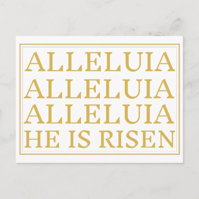 Cartão Postal Aleluia Páscoa Católica Saudação (Frente)