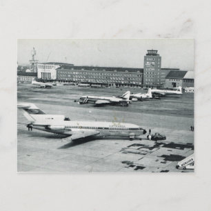 Cartão Postal Alemanha antiga, aeroporto de Munique anos 1950