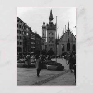 Cartão Postal Alemanha Antiga Munique Igreja Marienplatz