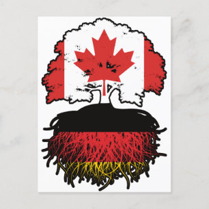 Cartão Postal Alemanha Canadense Canada Tree Roots Flag Alemanha