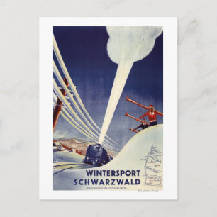 Cartão Postal Alemanha - Esqui na Floresta Negra