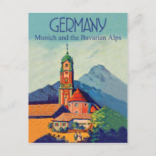 Cartão Postal Alemanha, Munique e Alpes Bávaros