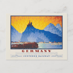 Cartão Postal Alemanha por Poster vintage ferroviário do sul de