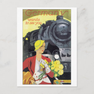 Cartão Postal Alemanha quer te ver Viagens vintage