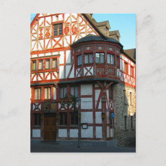 Cartão Postal Alemanha, Renânia, Rhens, casas com metade das cas