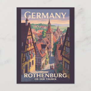 Cartão Postal Alemanha Rothenburg ob der Tauber Ilustração Arte