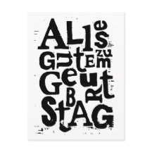 Cartão postal alemão "Feliz Aniversário" Lino Impr