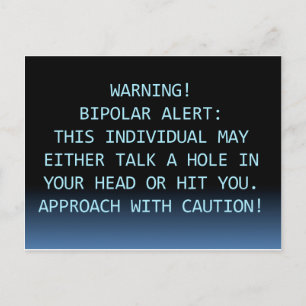 CARTÃO POSTAL ALERTA BIPOLAR DE AVISO