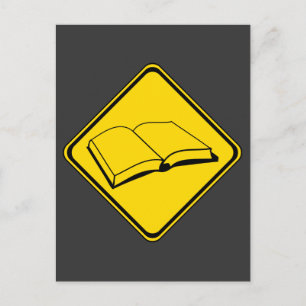 Cartão Postal Alerta: Livros à Frente!