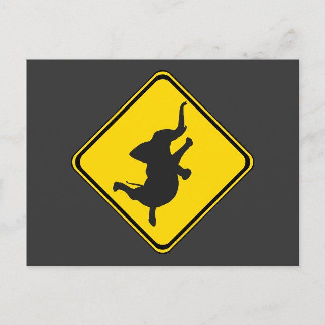 Cartão Postal Alerta: Xing Elefante Dançante! (Frente)