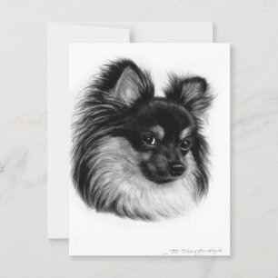 Cartão Postal Alertar a Arte Desenhada da Mão de Chihuahua de Lo