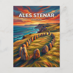 Cartão Postal Ales Stenar Suécia