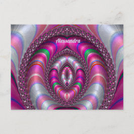 Cartão Postal ALESSANDRA ~ PINK 3D Design Fractal ~