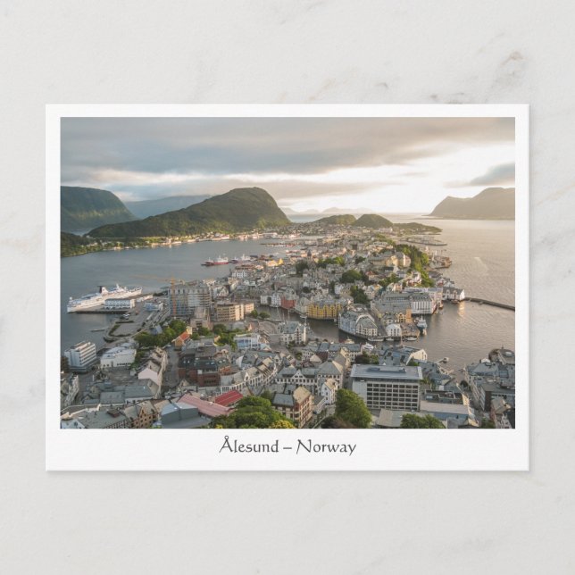 Cartão Postal Alesund Noruega (Frente)
