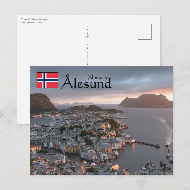 Cartão Postal Alesund Norway Souvenir (Frente/Verso)