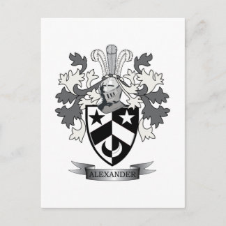 Cartão Postal Alexander Family Crest Casaco de Armas