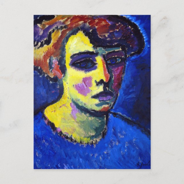Cartão Postal Alexej von Jawlensky Frauenkopf (Chefe de Mulher) (Frente)