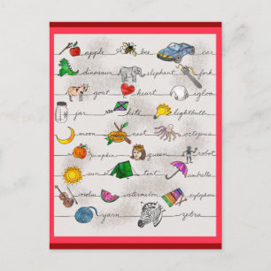 Cartão Postal Alfabeto A-Z