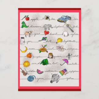 Cartão Postal Alfabeto A-Z