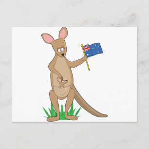 Cartão Postal Alfabeto Animal Kangaroo