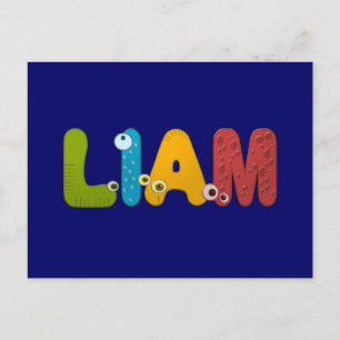 Cartão Postal alfabeto animal Liam