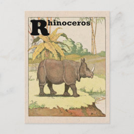 Cartão Postal Alfabeto Animal Rinoceronte
