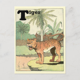 Cartão Postal Alfabeto de Animais da Selva Tigre