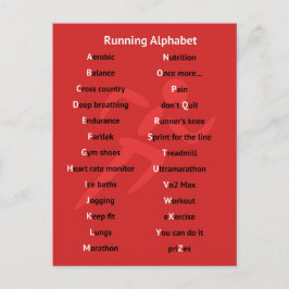 Cartão Postal Alfabeto para corredores cartão-postal vermelho