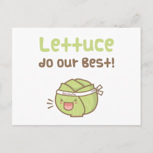 Cartão Postal Alface Fofa Kawaii Faça o Melhor Humor de Comida P