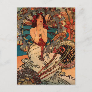 Cartão Postal Alfons Mucha Mônaco Monte Carlo